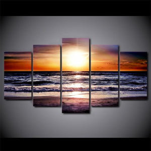 Limited Edition 5 Piece Ocean Sunset Canvas - ZUNARIS