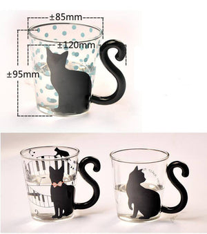 Black Cat Glass Mug - ZUNARIS