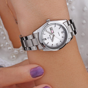 Date Day Clock Stainless Steal Ladies Fashion Watch - ZUNARIS