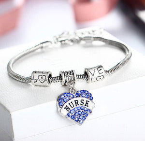 Rhinestone Nurse charm bracelet - ZUNARIS