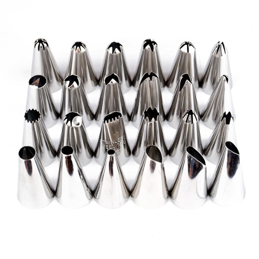 24 Piece Stainless Steel Decorative Piping Nozzle Set - ZUNARIS