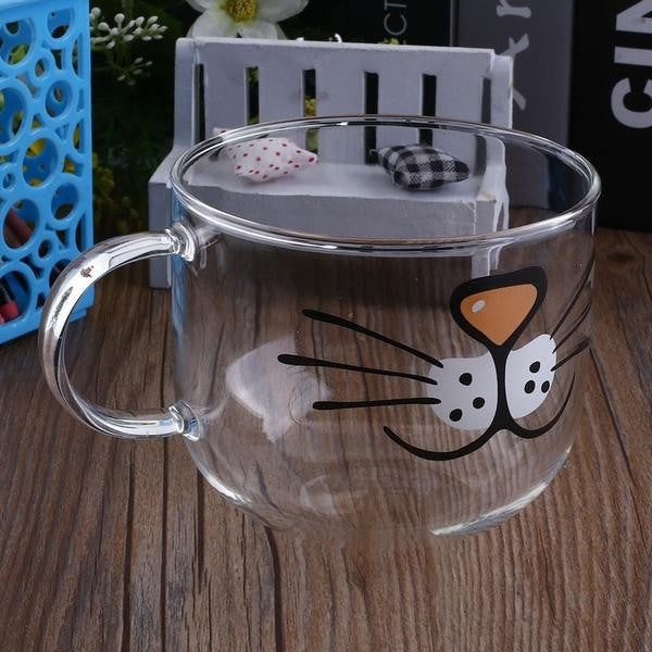 Cat Glass Coffee Cup (550ml - 18.6oz) - ZUNARIS