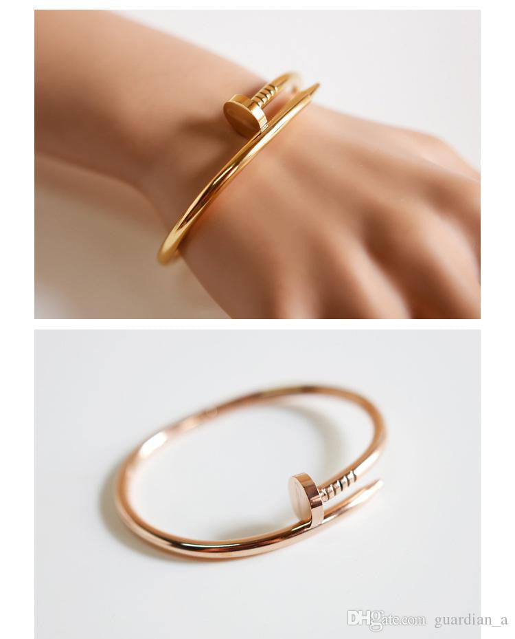 18 K Rose Gold Nail Bracelet - ZUNARIS