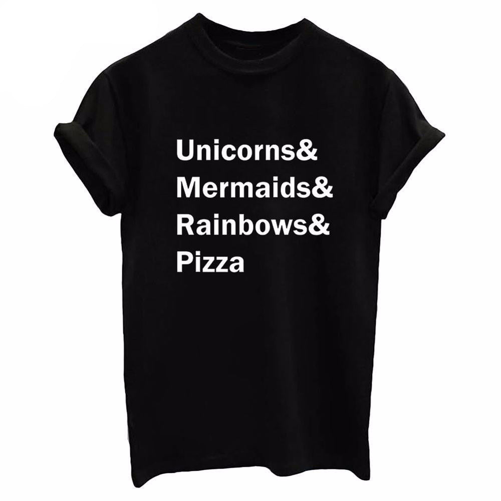 Unicorns Mermaids Rainbows Pizza shirt - ZUNARIS